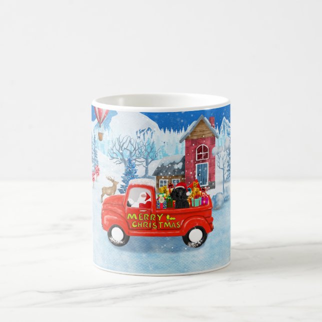 Poodle Dog Christmas Delivery Truck Snow  Coffee Mug (Center)