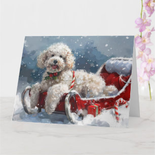 Poodle Dog Christmas Festive Card