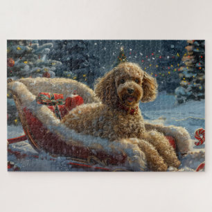 Poodle Dog Christmas Festive Jigsaw Puzzle