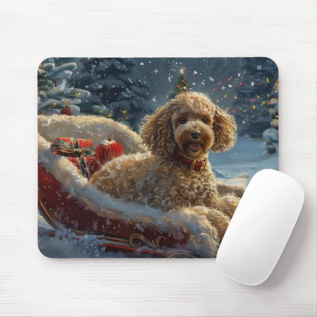 Poodle Dog Christmas Festive  Mouse Pad (With Mouse)