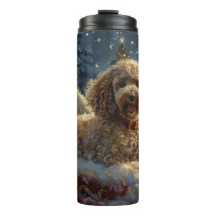 Poodle Dog Christmas Festive Thermal Tumbler