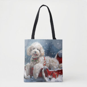 Poodle Dog Christmas Festive Tote Bag