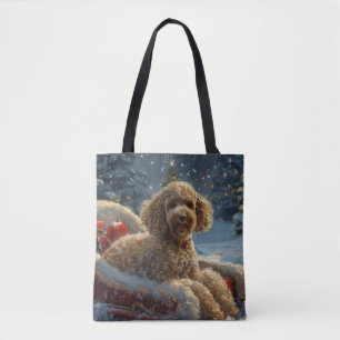 Poodle Dog Christmas Festive Tote Bag