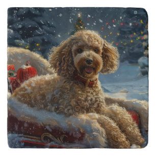 Poodle Dog Christmas Festive  Trivet