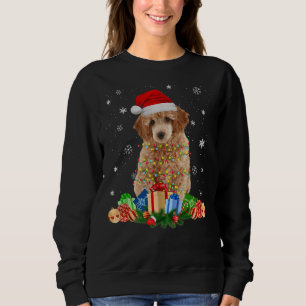 Poodle Dog Christmas Lights Funny Hat Santa Xmas G Sweatshirt