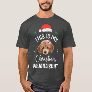 Poodle Dog Christmas Tree Santa Hat Decorations Xm T-Shirt