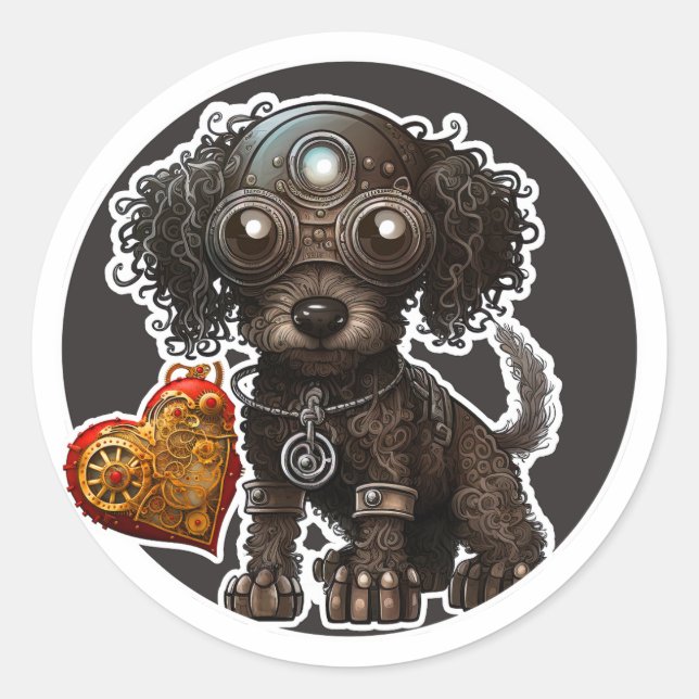 Poodle Dog Classic Round Sticker (Front)