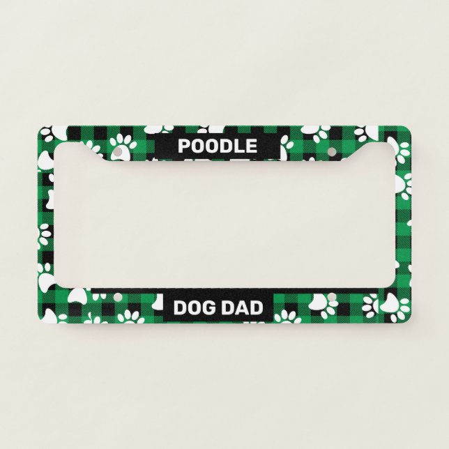 Poodle Dog Dad  License Plate Frame (Front)
