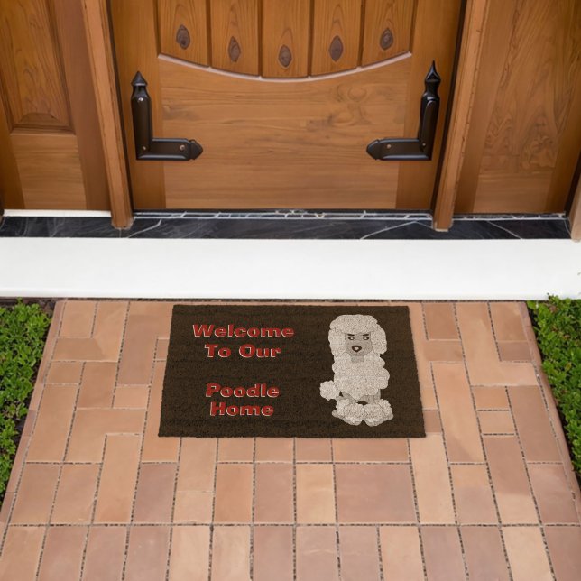 Poodle Dog Design Personalised Fiber Doormat (Insitu (Outdoor))