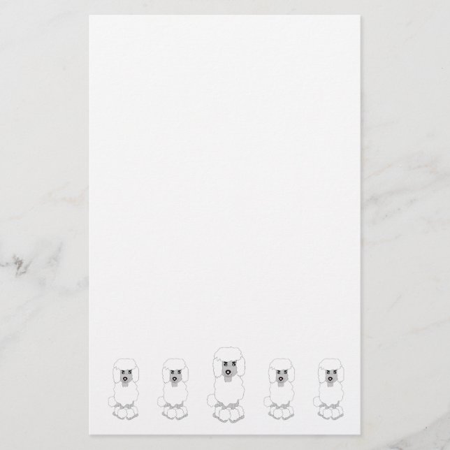 Poodle Dog Design Stationery (Front)
