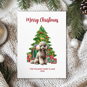 Poodle Dog Family Christmas Holiday Card