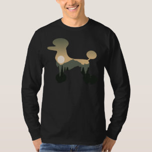 Poodle Dog Forest Mountain Sunset T-Shirt