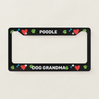Poodle Dog Grandma License Plate Frame