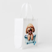 Poodle Dog Grocery Bag (Front Side)