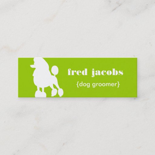 Customizable Poodle Dog Groomer Business Card