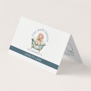 Poodle Dog Grooming Folded Loyalty Card