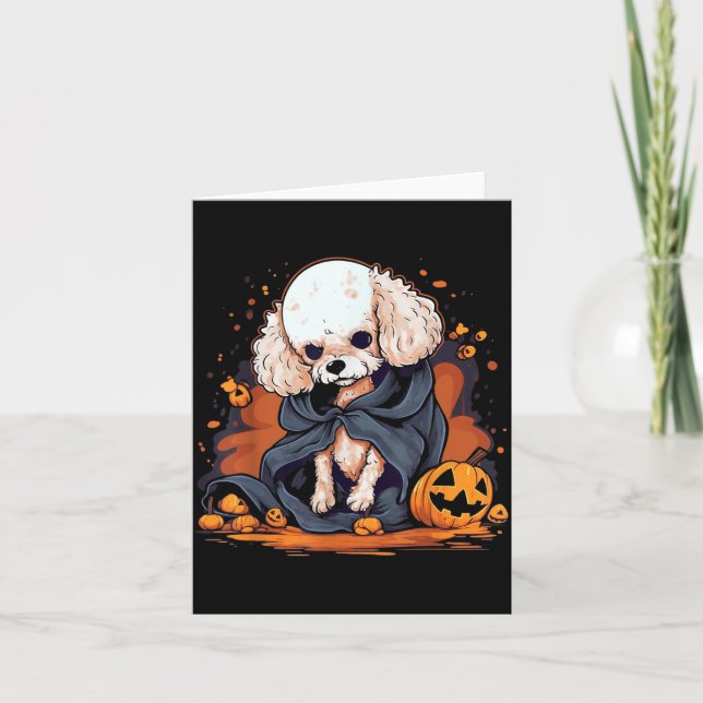 Poodle Dog Halloween Card (Front)
