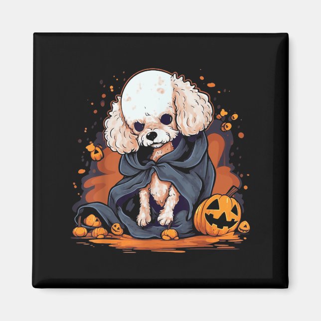 Poodle Dog Halloween Magnet (Front)