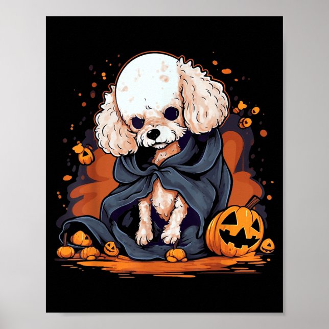 Poodle Dog Halloween Poster (Front)