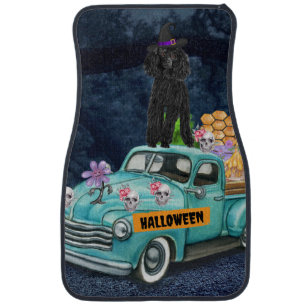 Poodle Dog Halloween Truck Scary Night Car Floor Mat