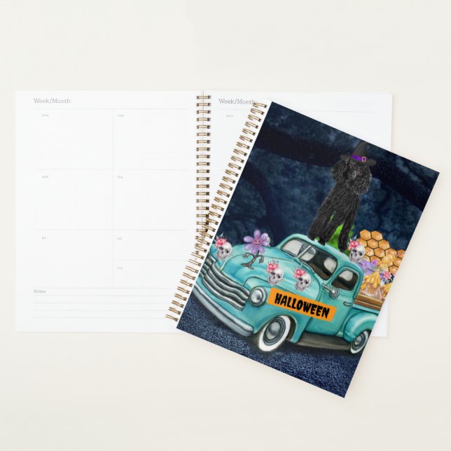 Poodle Dog Halloween Truck Scary Night  Planner (Display)