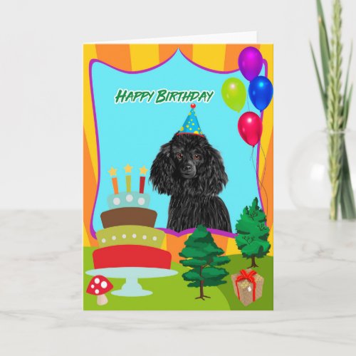 Poodle Dog Happy Birthday Card