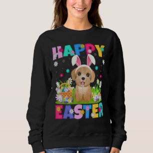 Poodle Dog   Happy Easter Bunny Poodle Easter Sund Sweatshirt