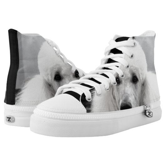 Poodle dog high top tennis shoes (Pair)