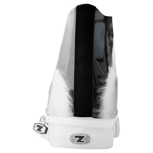 Poodle dog high top tennis shoes (Left Shoe Back)