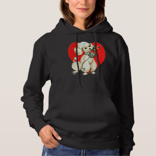 Poodle Dog Holding Flowers Heart Valentine Love Hoodie
