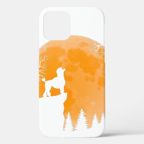 Poodle Dog Howls In Forest  Halloween Moon Dog iPhone 12 Pro Case