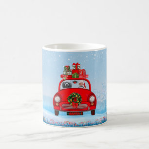 Poodle Dog In Car With Santa Claus Coffee Mug