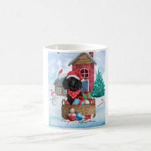 Poodle  Dog In snow Christmas Dog House Coffee Mug