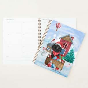 Poodle Dog In snow Christmas Dog House Planner