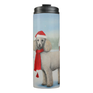 Poodle Dog in Snow Christmas Thermal Tumbler