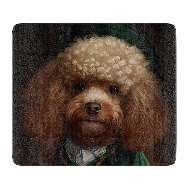 Poodle Dog in St. Patrick's Day Dress Cutting Board (Front)