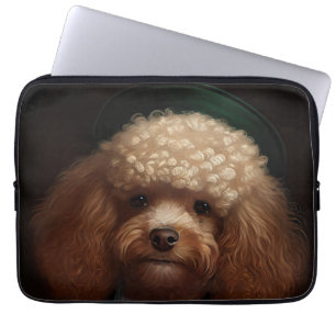 Poodle Dog in St. Patrick's Day Dress Laptop Sleeve