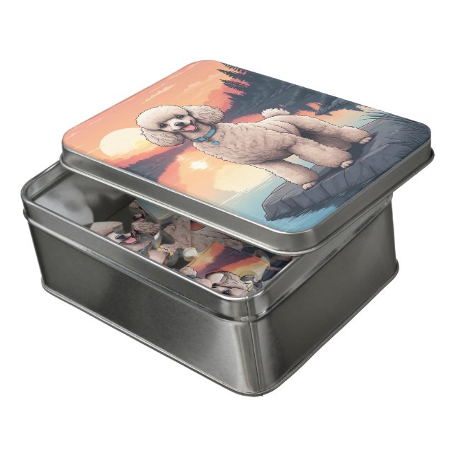 Poodle dog jigsaw puzzle (Lid Open)