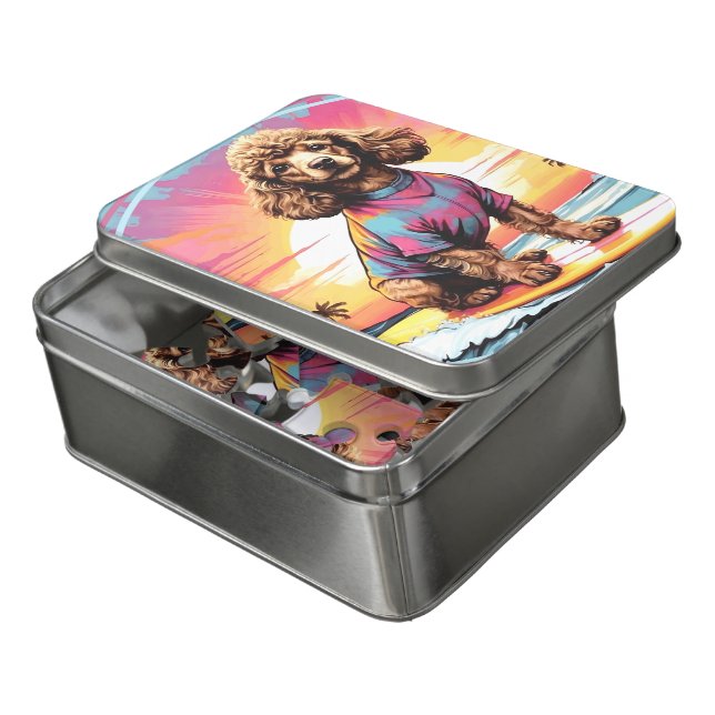 Poodle dog jigsaw puzzle (Lid Open)