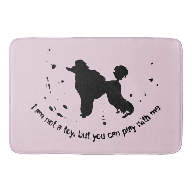 Poodle Dog Joke Abstract Ink Splatter Funny Bath Mat (Front)