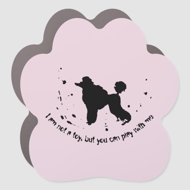 Poodle Dog Joke Abstract Ink Splatter Funny Car Magnet (Front)