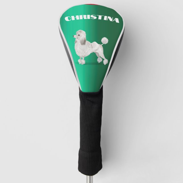 Poodle Dog Lover Green Personal  Golf Head Cover (Front)
