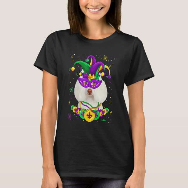 Poodle Dog Lover Mardi Gras Carnival Funny Mask Be T-Shirt (Front)