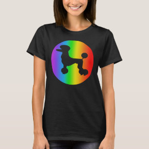 poodle dog lover rainbow silhouette T-Shirt