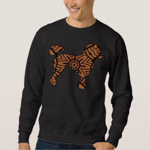 Poodle Dog Mandala Cute Brown Black Artistic Puppy Sweatshirt