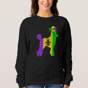 Poodle Dog Mardi Gras Carnivals Funny Puppy Jester Sweatshirt