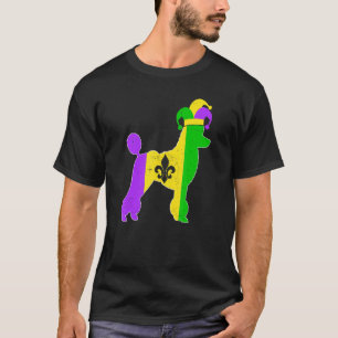 Poodle Dog Mardi Gras Carnivals Funny Puppy Jester T-Shirt