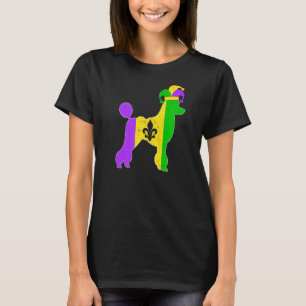 Poodle Dog Mardi Gras Carnivals Funny Puppy Jester T-Shirt