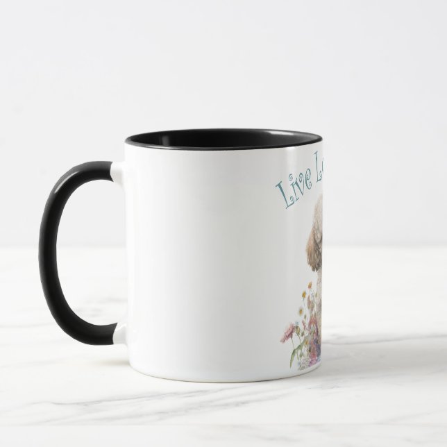 Poodle Dog Mom Floral Mug (Left)