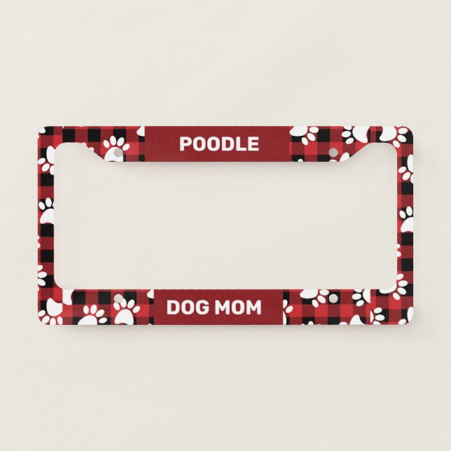 Poodle Dog Mom  License Plate Frame (Front)